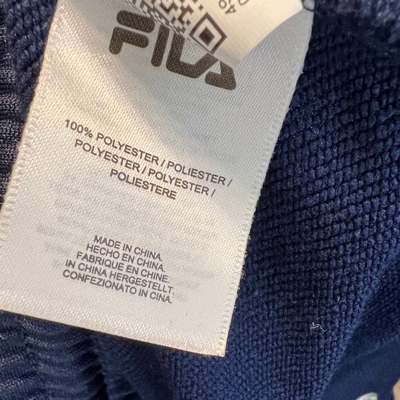Fila Alice Snap Front Track Pants Navy Womens Size Large Performance Drawstring - Picture 8 of 8